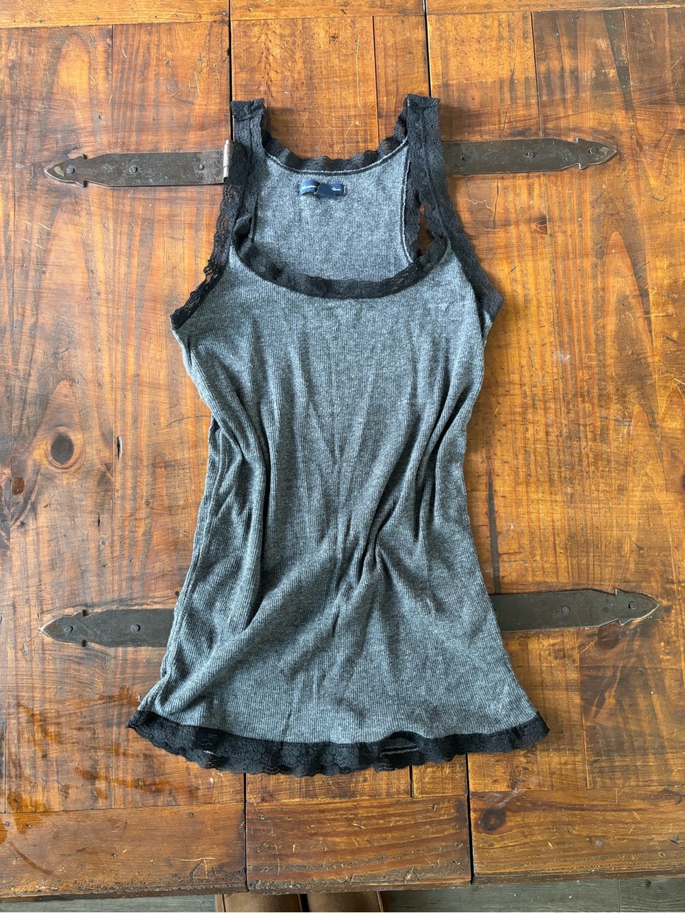 American Eagle Outfitters Gray Tank with Black Trim